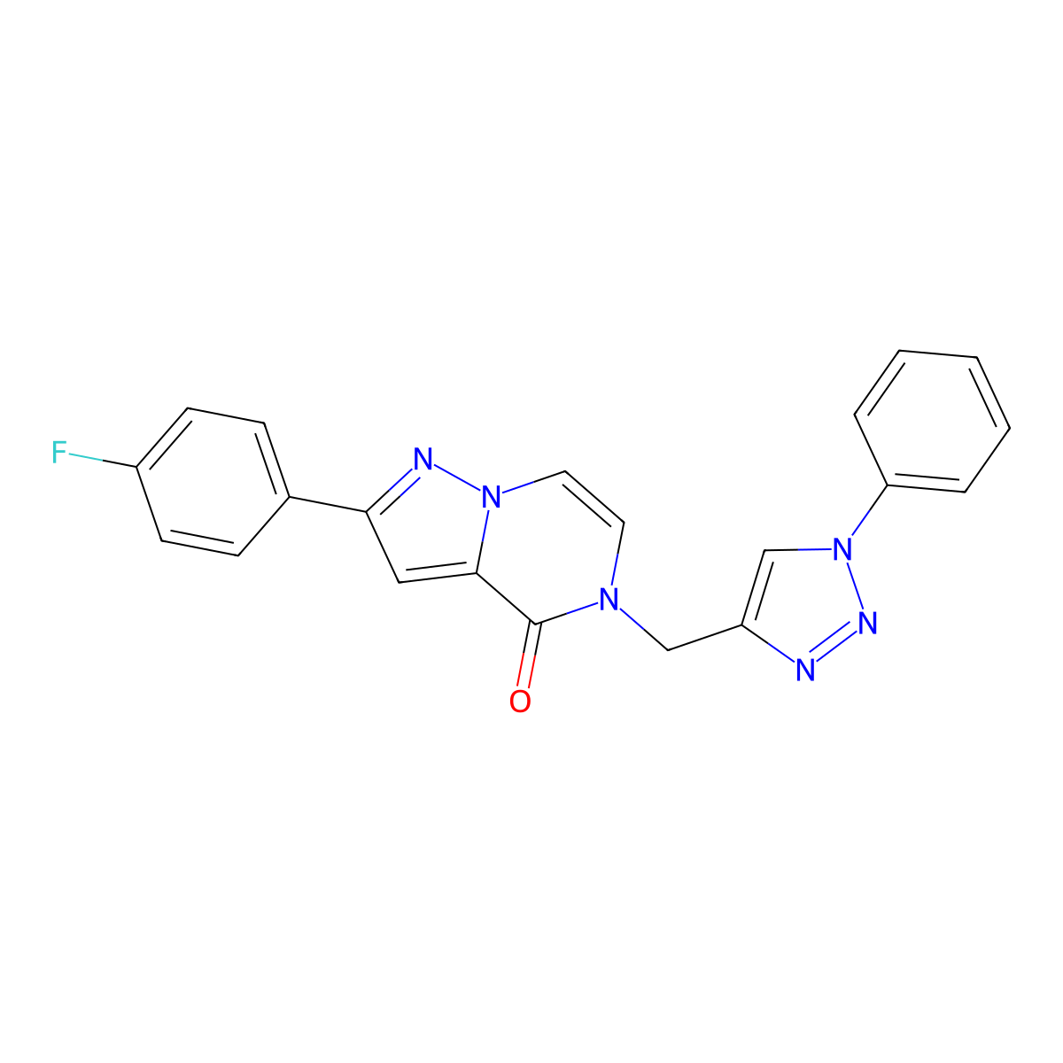 2-(4-fluorophenyl)-5-[(1-phenyl-1H-1,2,3-triazol-4-yl)methyl]-4H,5H-pyrazolo[1,5-a]pyrazin-4-one molecular structure, CAS 3030822-42-2