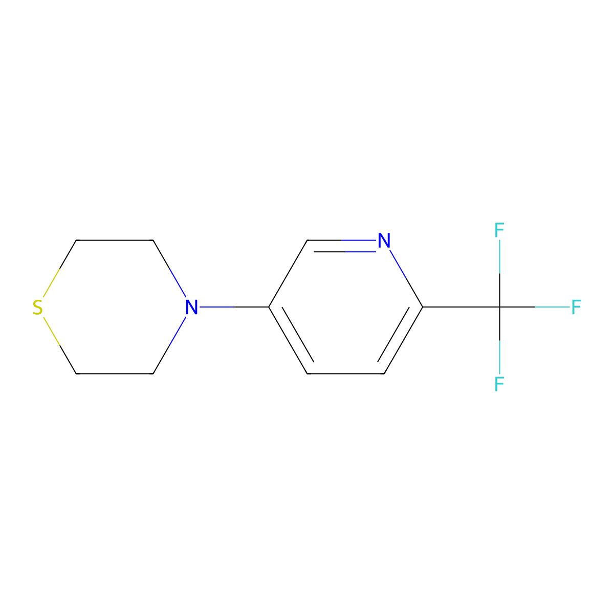 4-[6-(Trifluoromethyl)pyridin-3-yl]thiomorpholine molecular structure, CAS 3030822-49-9