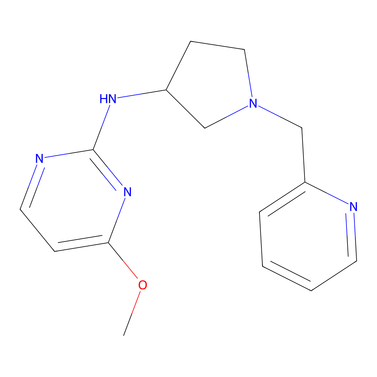 4-methoxy-N-{1-[(pyridin-2-yl)methyl]pyrrolidin-3-yl}pyrimidin-2-amine molecular structure, CAS 3030822-72-8