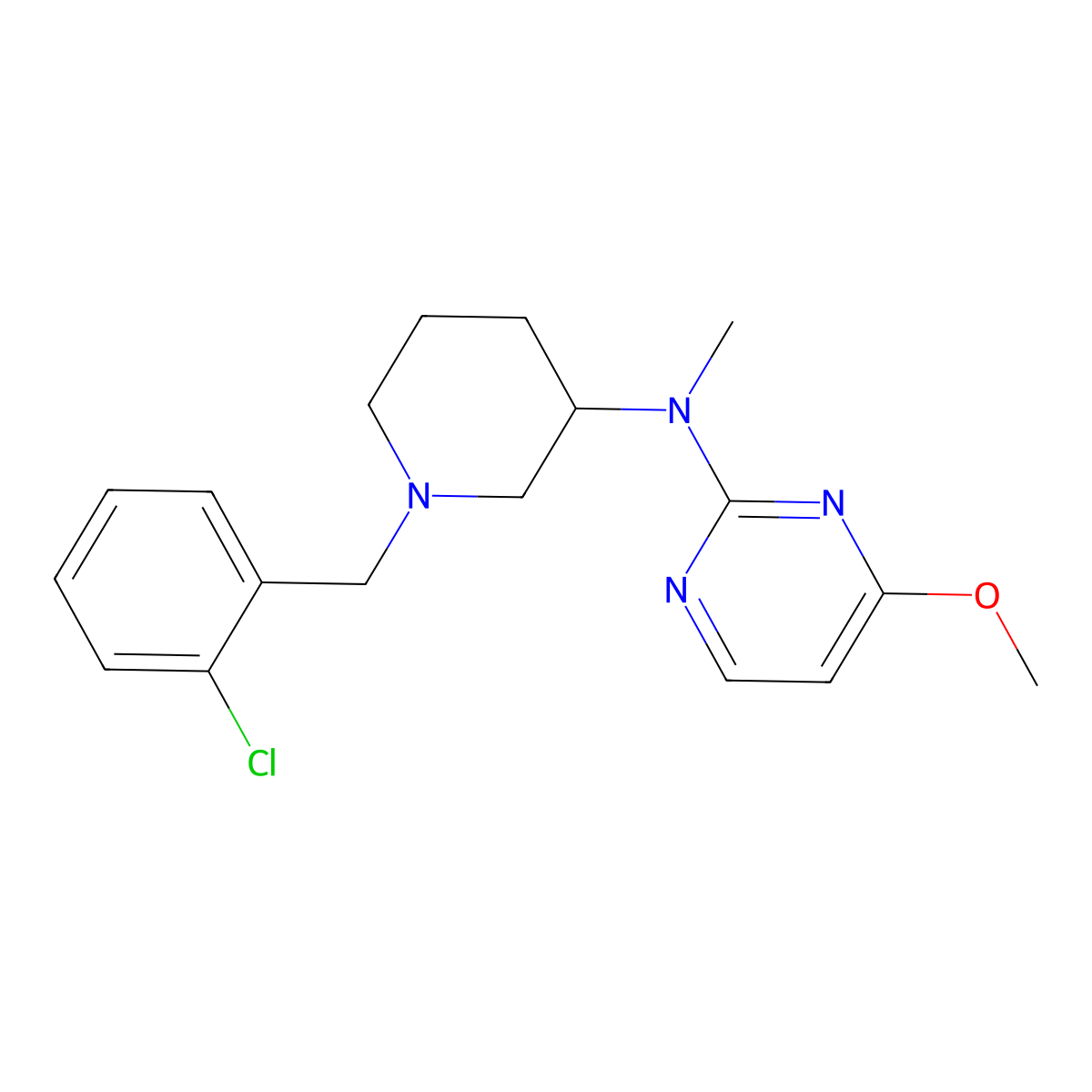 N-{1-[(2-chlorophenyl)methyl]piperidin-3-yl}-4-methoxy-N-methylpyrimidin-2-amine molecular structure, CAS 3030822-82-0