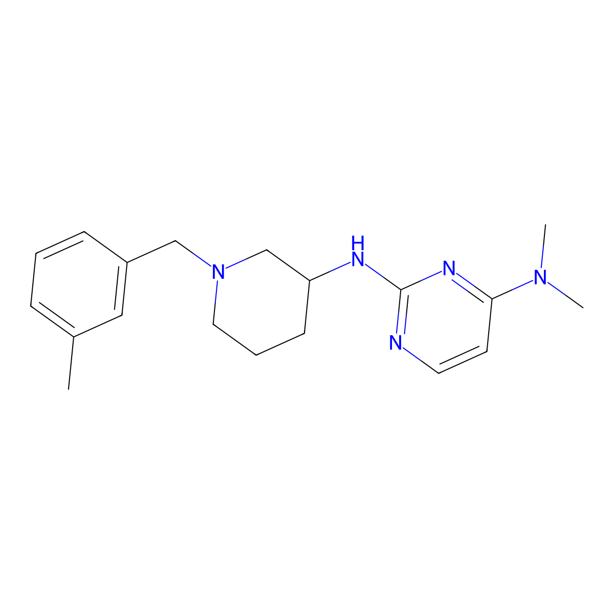 N4,N4-dimethyl-N2-{1-[(3-methylphenyl)methyl]piperidin-3-yl}pyrimidine-2,4-diamine molecular structure, CAS 3030822-93-3