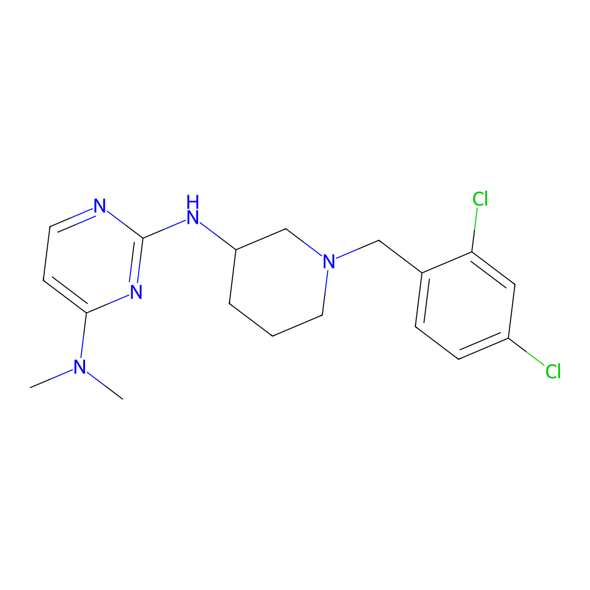 N2-{1-[(2,4-dichlorophenyl)methyl]piperidin-3-yl}-N4,N4-dimethylpyrimidine-2,4-diamine molecular structure, CAS 3030822-98-8