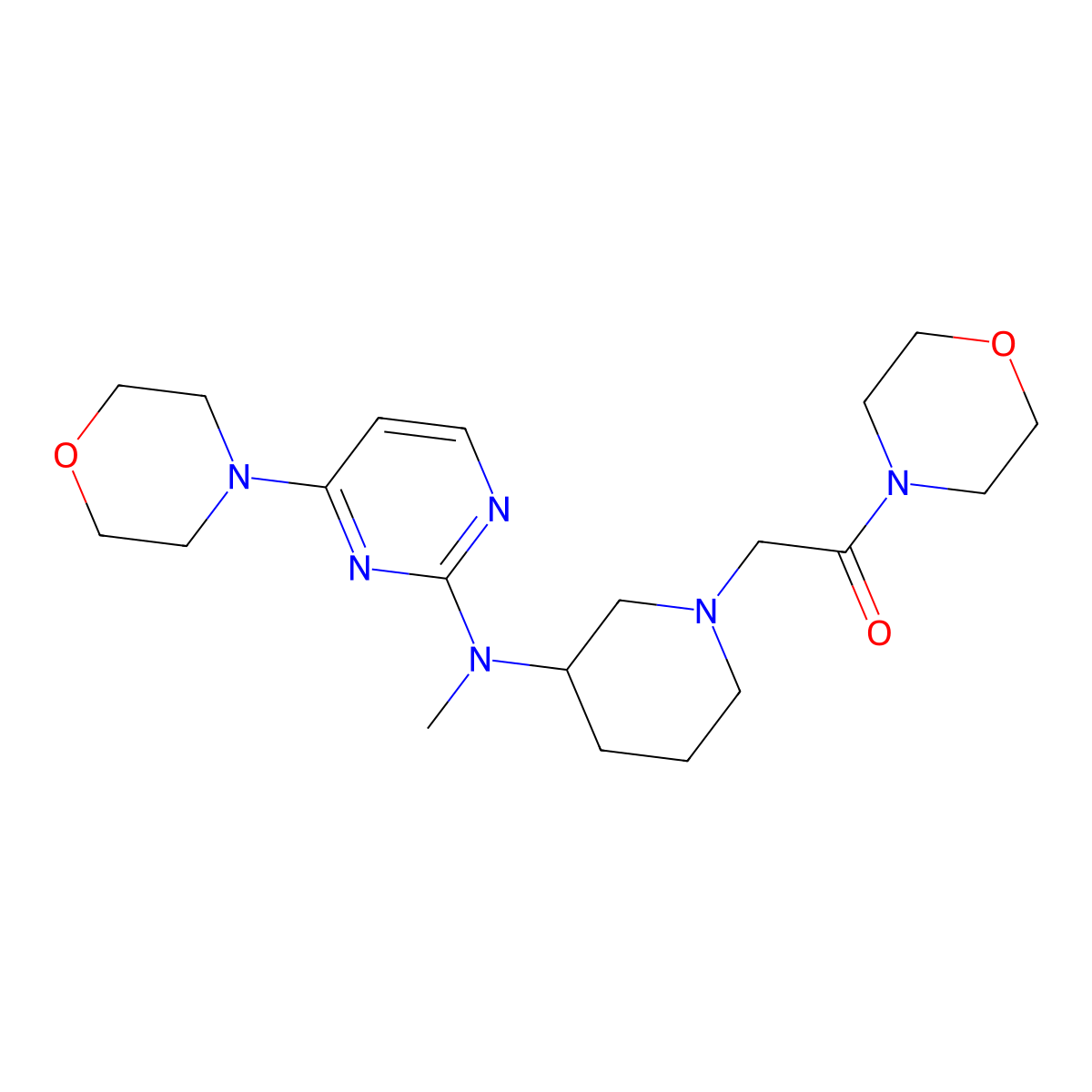 2-(3-{Methyl[4-(morpholin-4-yl)pyrimidin-2-yl]amino}piperidin-1-yl)-1-(morpholin-4-yl)ethan-1-one molecular structure, CAS 3030823-01-6