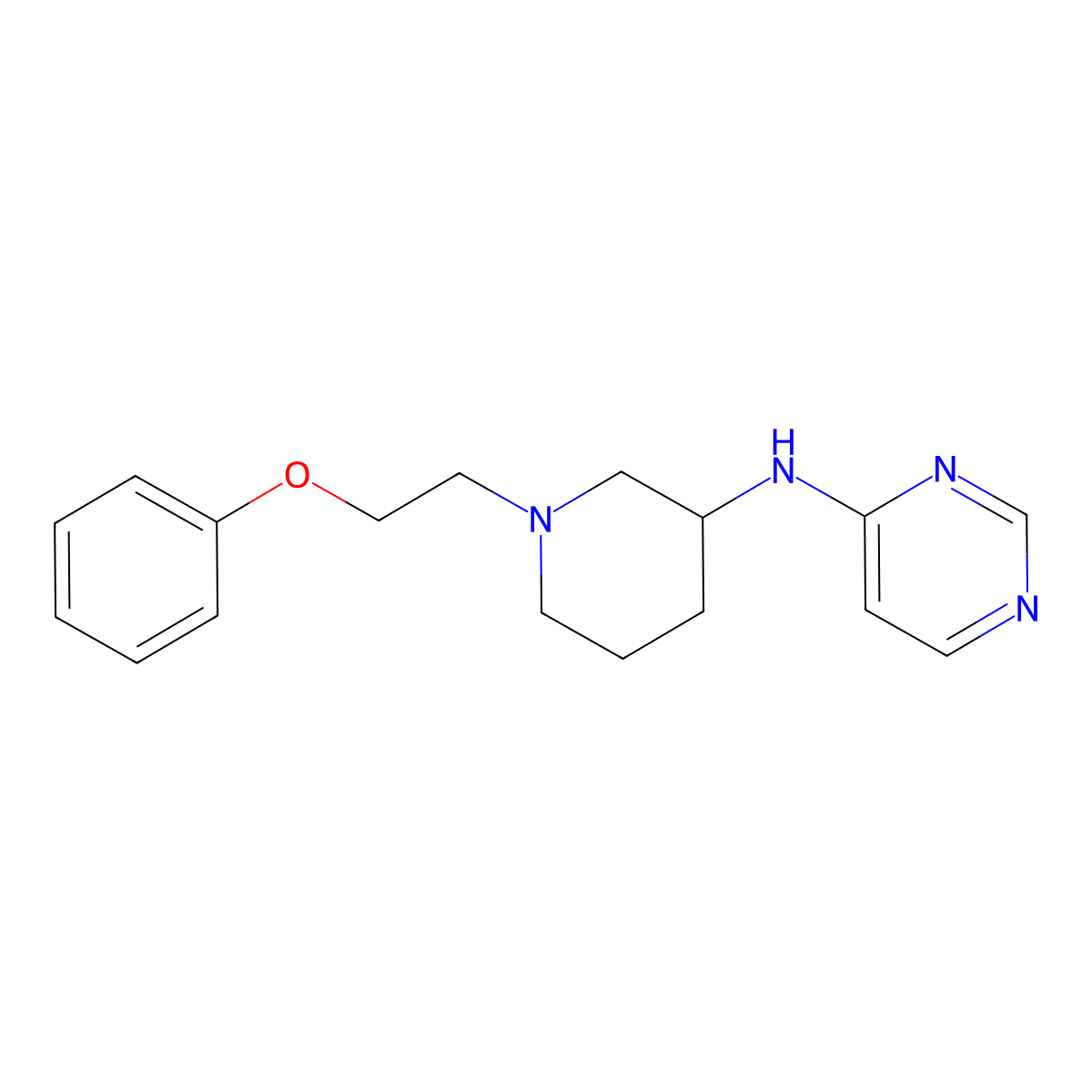 N-[1-(2-phenoxyethyl)piperidin-3-yl]pyrimidin-4-amine molecular structure, CAS 3030823-09-4