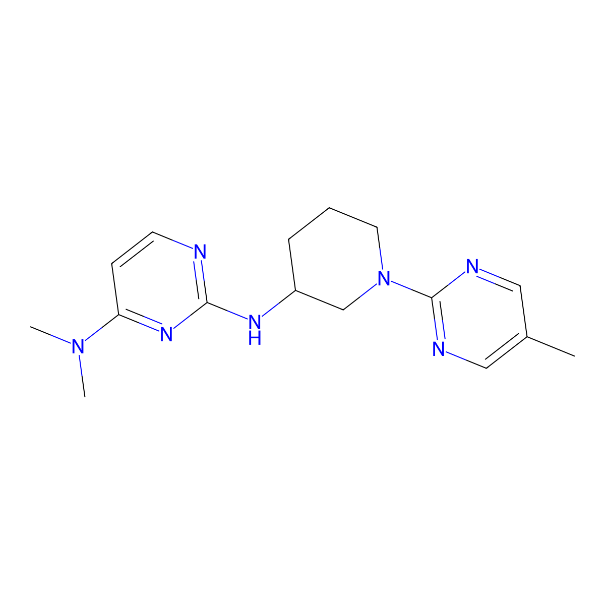 N4,N4-dimethyl-N2-[1-(5-methylpyrimidin-2-yl)piperidin-3-yl]pyrimidine-2,4-diamine molecular structure, CAS 3030823-11-8