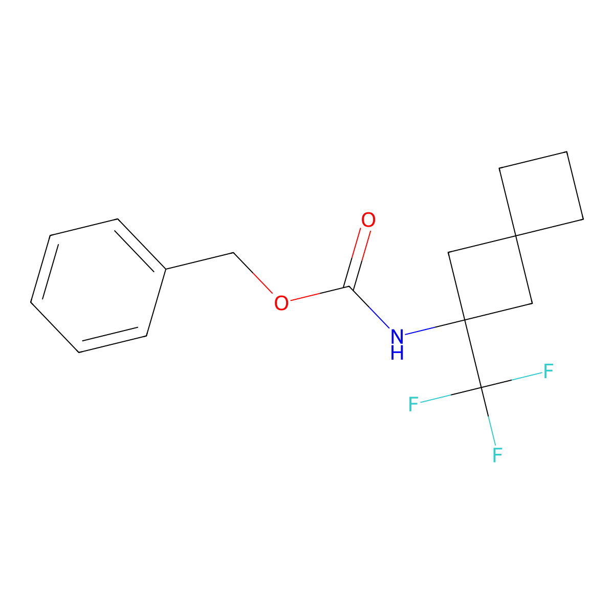 benzyl N-[2-(trifluoromethyl)spiro[3.3]heptan-2-yl]carbamate molecular structure, CAS 3030823-13-0