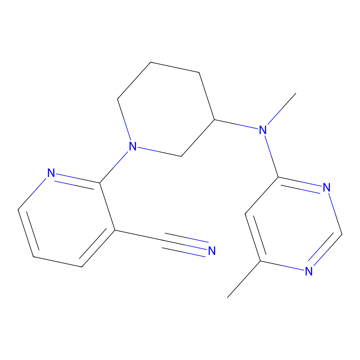 2-{3-[Methyl(6-methylpyrimidin-4-yl)amino]piperidin-1-yl}pyridine-3-carbonitrile molecular structure, CAS 3030823-22-1