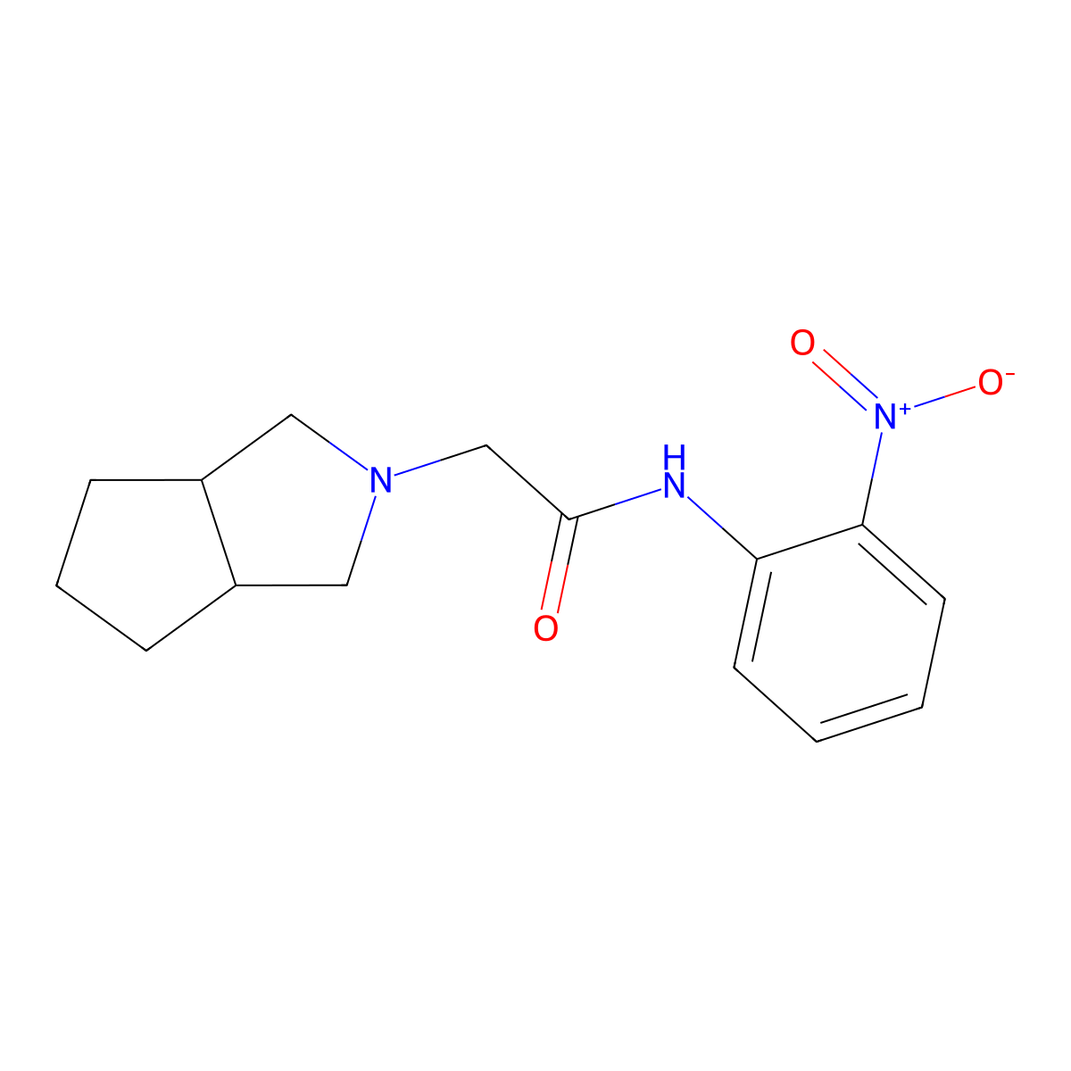 N-(2-nitrophenyl)-2-{octahydrocyclopenta[c]pyrrol-2-yl}acetamide molecular structure, CAS 3030823-26-5
