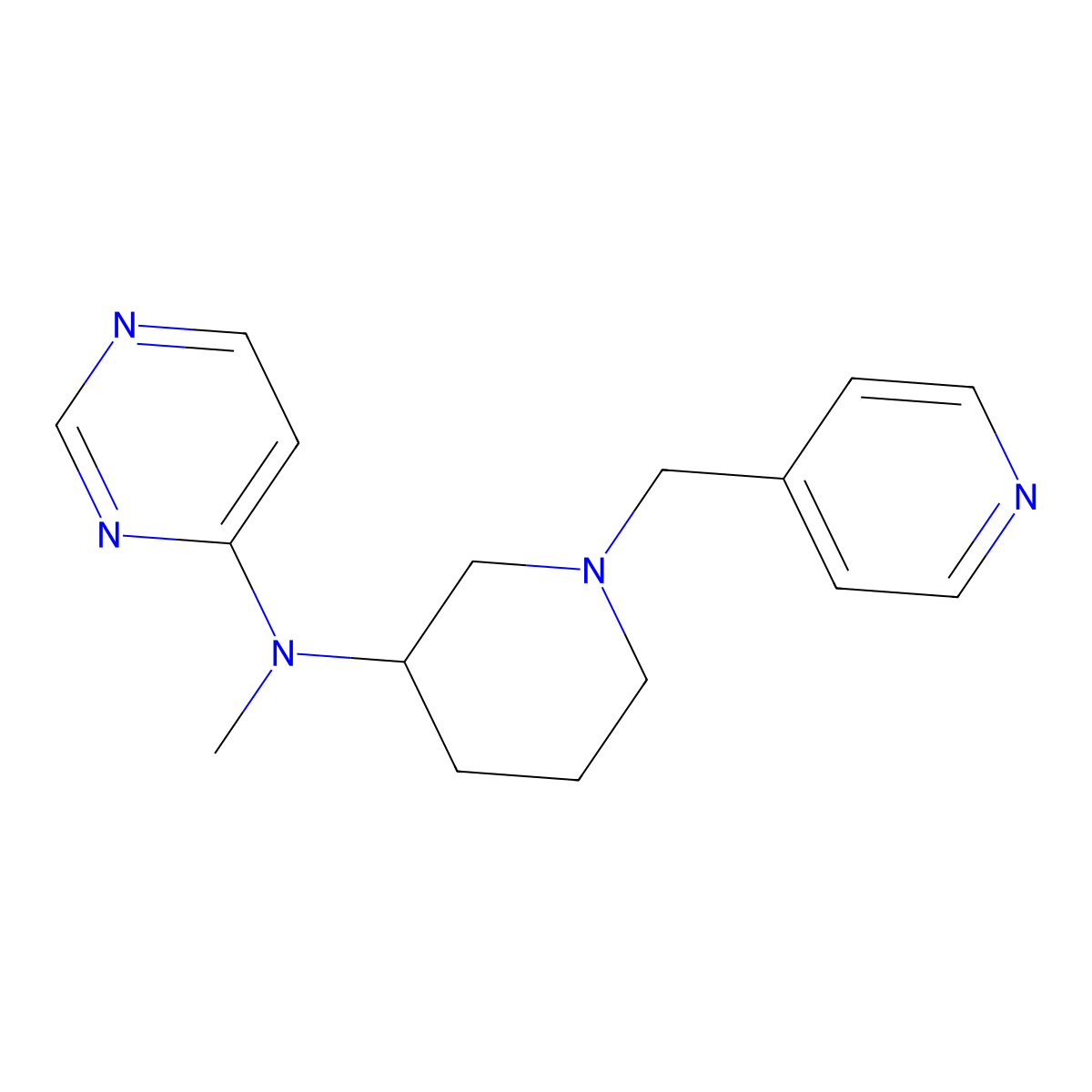 N-methyl-N-{1-[(pyridin-4-yl)methyl]piperidin-3-yl}pyrimidin-4-amine molecular structure, CAS 3030823-38-9