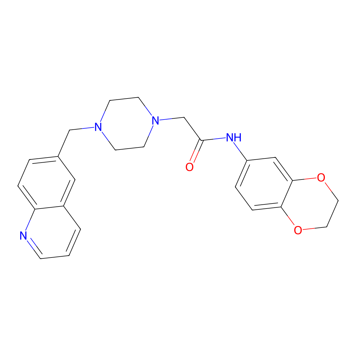 N-(2,3-dihydro-1,4-benzodioxin-6-yl)-2-{4-[(quinolin-6-yl)methyl]piperazin-1-yl}acetamide molecular structure, CAS 3030823-52-7