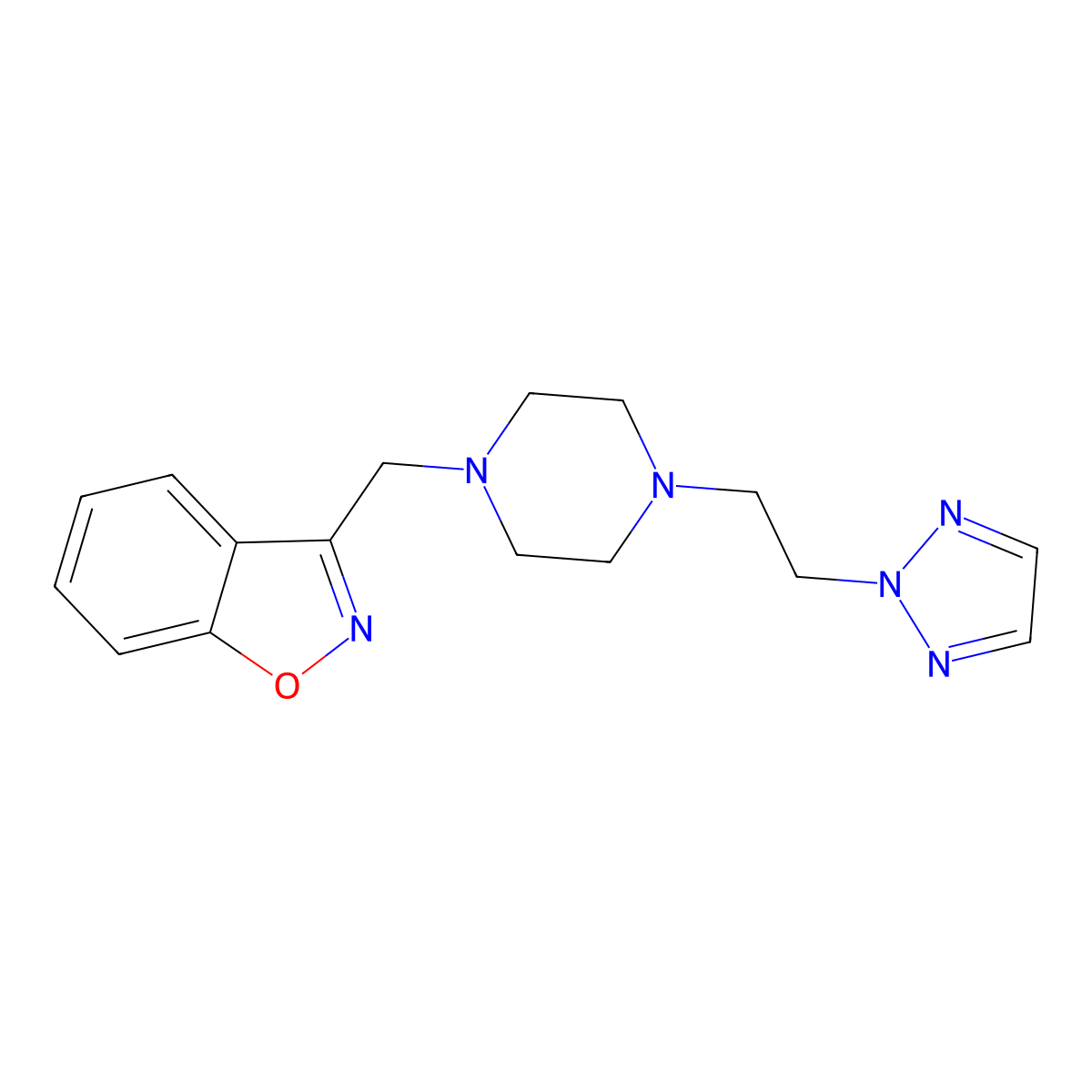3-({4-[2-(2H-1,2,3-triazol-2-yl)ethyl]piperazin-1-yl}methyl)-1,2-benzoxazole molecular structure, CAS 3030823-66-3