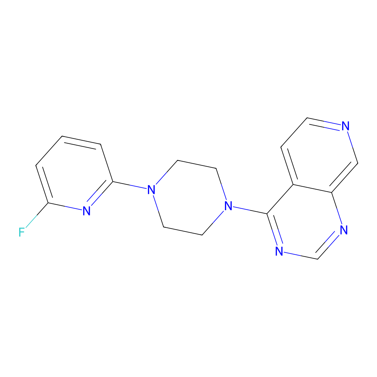 1-(6-Fluoropyridin-2-yl)-4-{pyrido[3,4-d]pyrimidin-4-yl}piperazine molecular structure, CAS 3030823-89-0