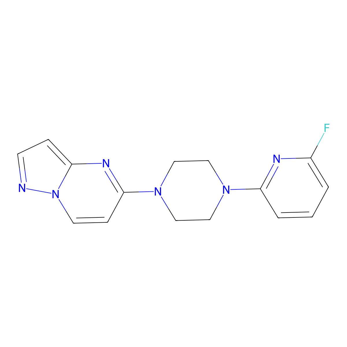 1-(6-Fluoropyridin-2-yl)-4-{pyrazolo[1,5-a]pyrimidin-5-yl}piperazine molecular structure, CAS 3030823-95-8