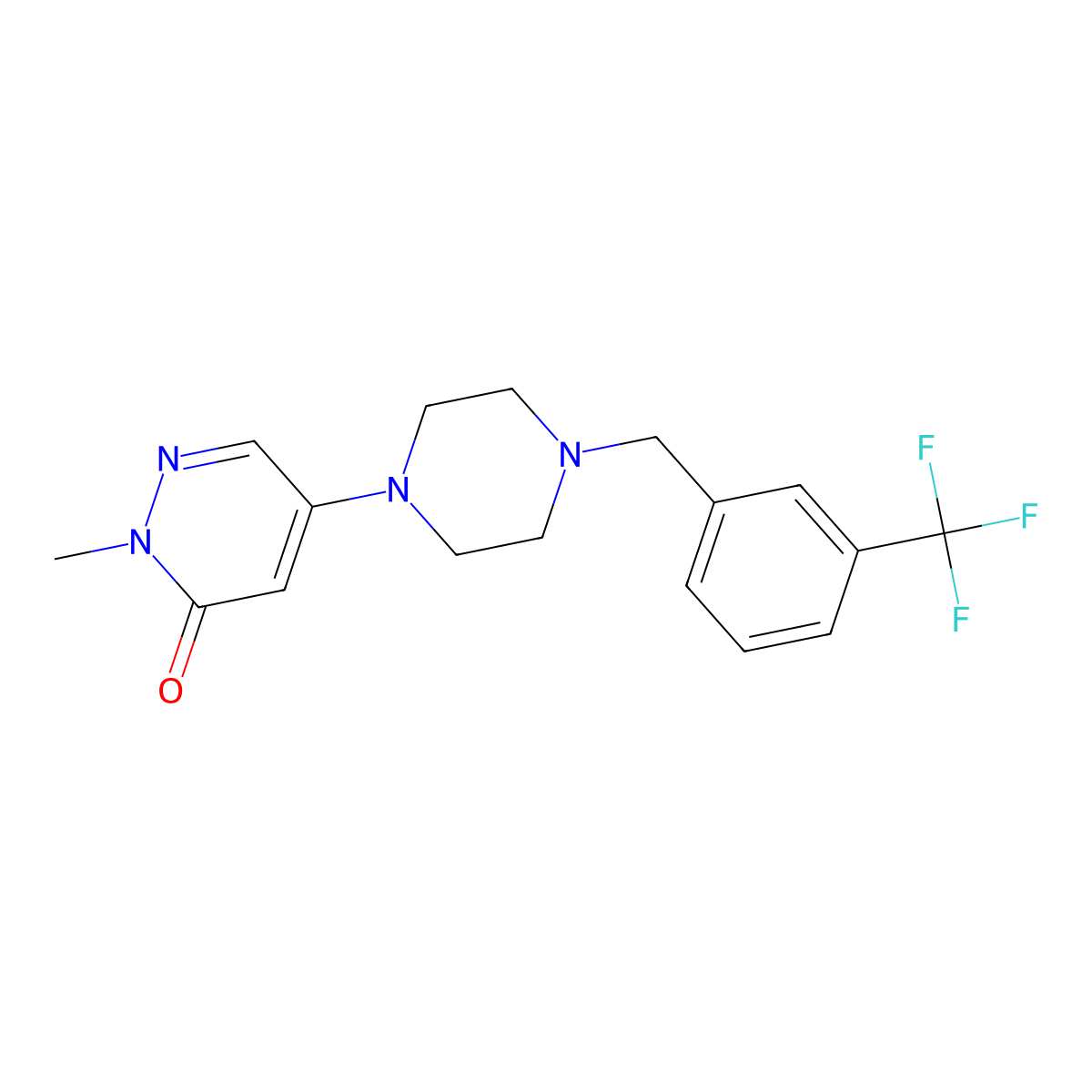 2-Methyl-5-(4-{[3-(trifluoromethyl)phenyl]methyl}piperazin-1-yl)-2,3-dihydropyridazin-3-one molecular structure, CAS 3030824-42-8