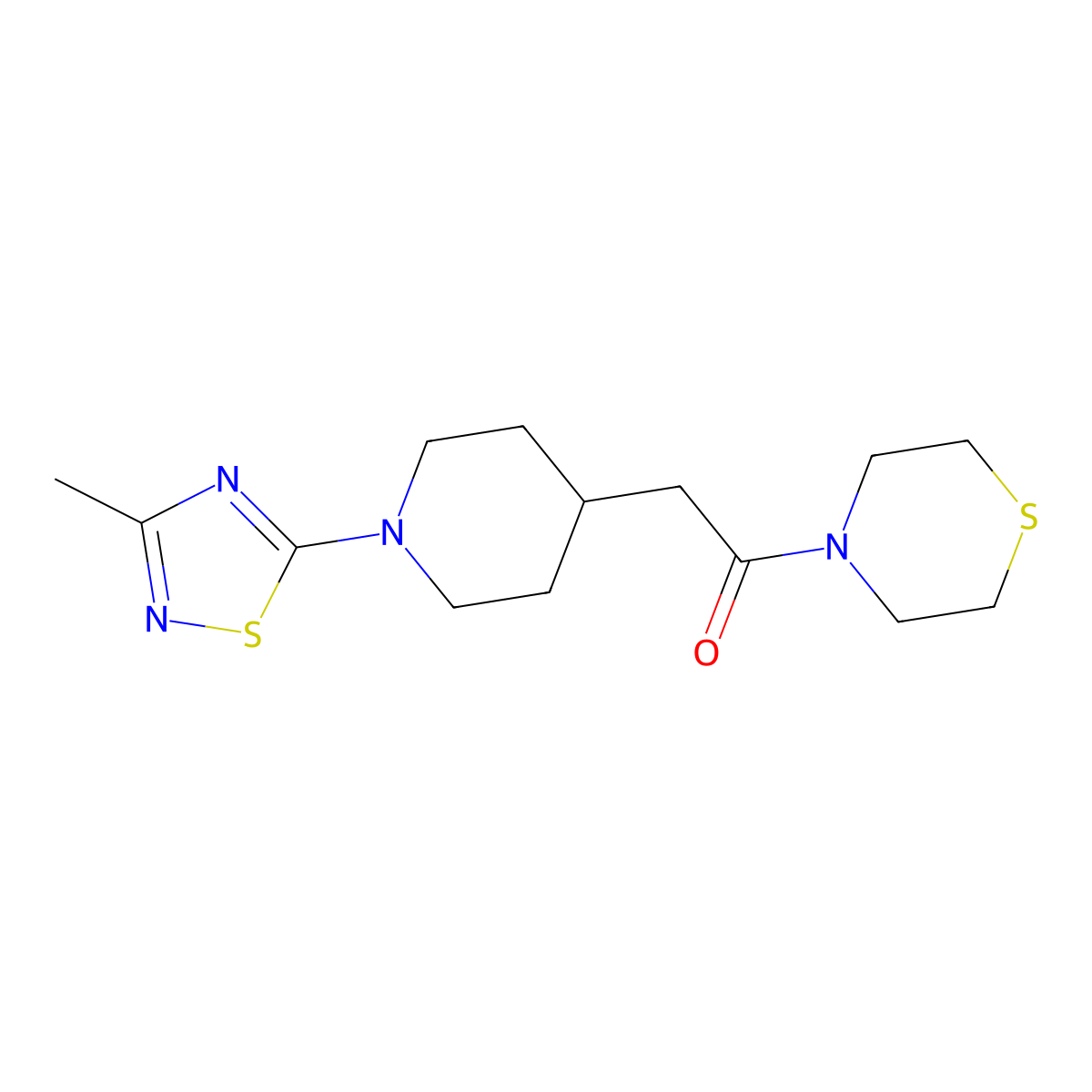 2-[1-(5-Ethylpyrimidin-2-yl)piperidin-4-yl]-1-(thiomorpholin-4-yl)ethan-1-one molecular structure, CAS 3030824-46-2