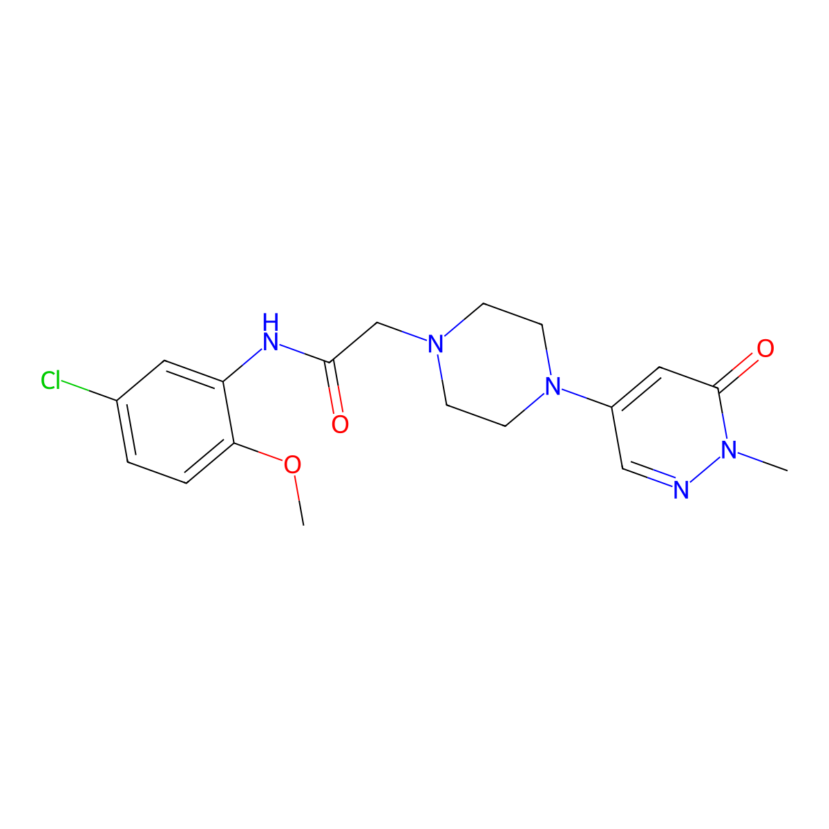 N-(5-chloro-2-methoxyphenyl)-2-[4-(1-methyl-6-oxo-1,6-dihydropyridazin-4-yl)piperazin-1-yl]acetamide molecular structure, CAS 3030824-58-6