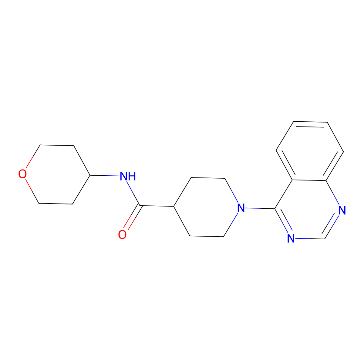 N-(oxan-4-yl)-1-(quinazolin-4-yl)piperidine-4-carboxamide molecular structure, CAS 3030824-68-8