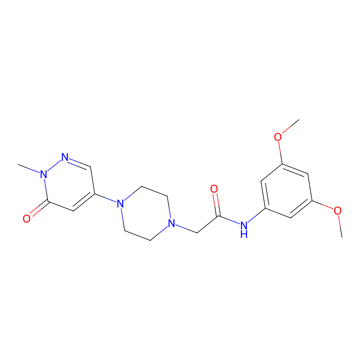 N-(3,5-dimethoxyphenyl)-2-[4-(1-methyl-6-oxo-1,6-dihydropyridazin-4-yl)piperazin-1-yl]acetamide molecular structure, CAS 3030824-70-2