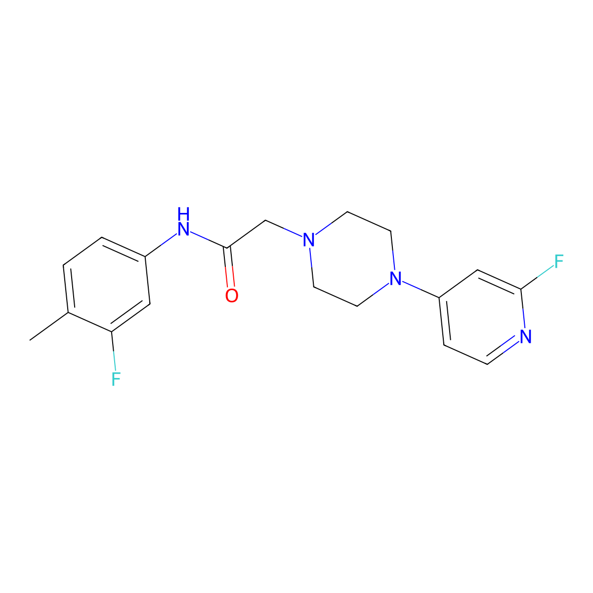 N-(3-fluoro-4-methylphenyl)-2-[4-(2-fluoropyridin-4-yl)piperazin-1-yl]acetamide molecular structure, CAS 3030824-77-9