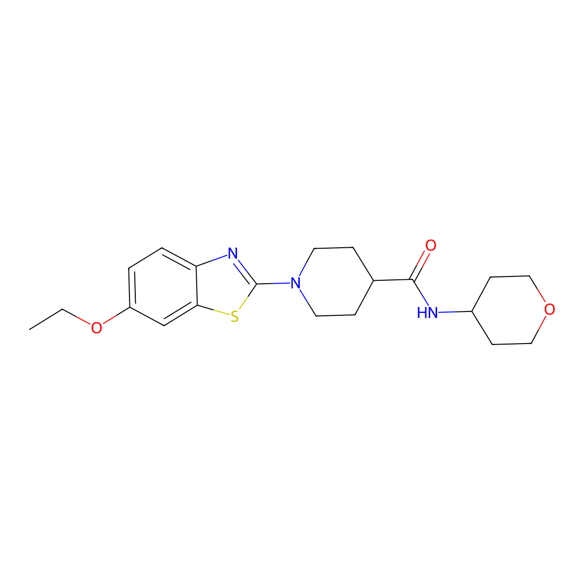 1-(6-ethoxy-1,3-benzothiazol-2-yl)-N-(oxan-4-yl)piperidine-4-carboxamide molecular structure, CAS 3030824-96-2