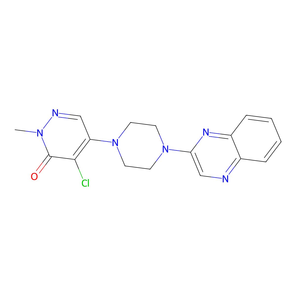 4-Chloro-2-methyl-5-[4-(quinoxalin-2-yl)piperazin-1-yl]-2,3-dihydropyridazin-3-one molecular structure, CAS 3030825-12-5