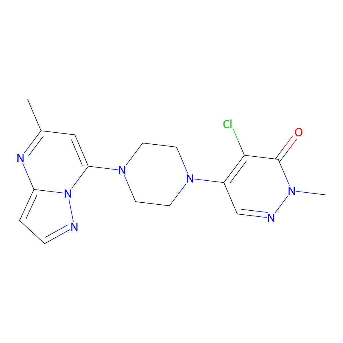 4-Chloro-2-methyl-5-(4-{5-methylpyrazolo[1,5-a]pyrimidin-7-yl}piperazin-1-yl)-2,3-dihydropyridazin-3-one molecular structure, CAS 3030825-29-4