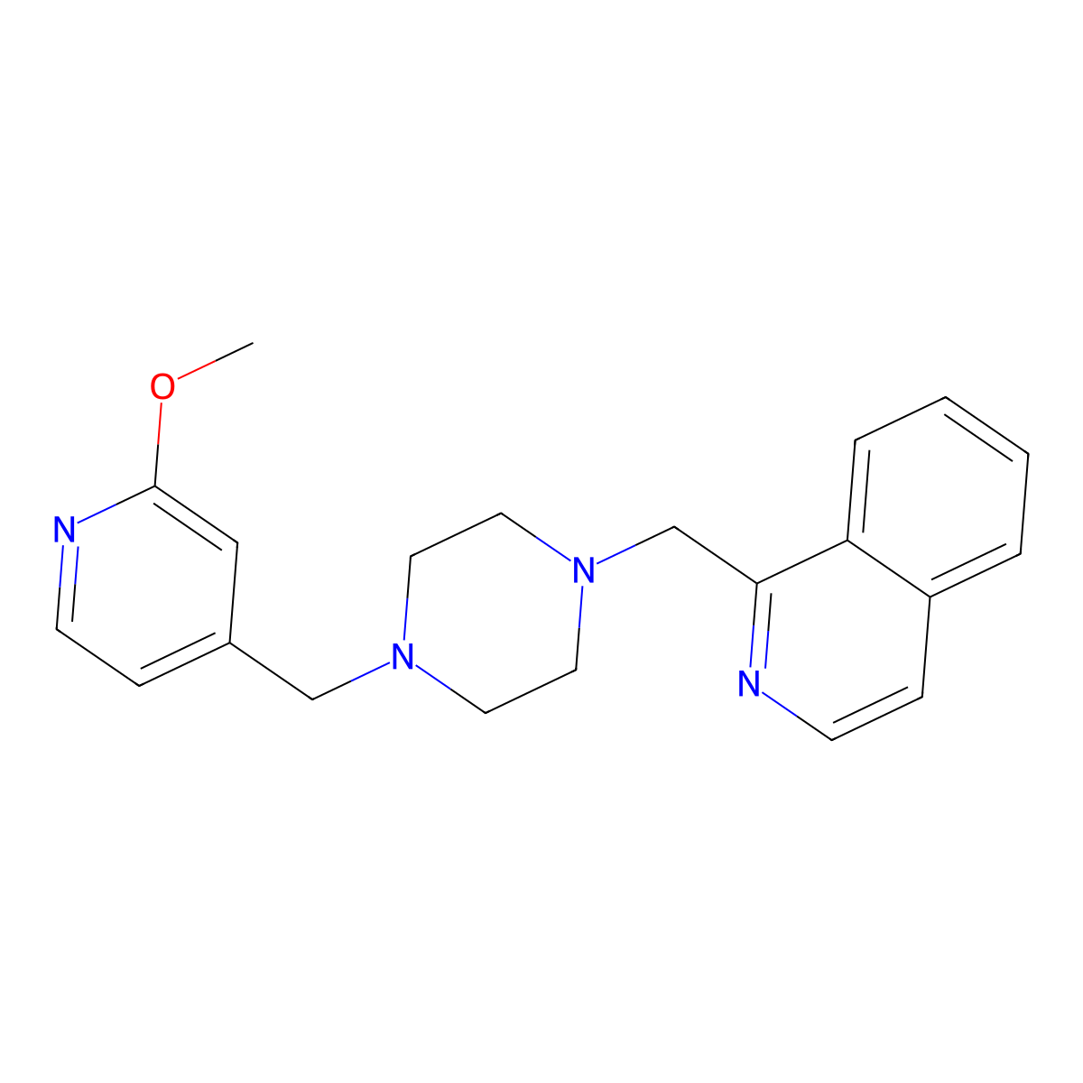 1-({4-[(2-Methoxypyridin-4-yl)methyl]piperazin-1-yl}methyl)isoquinoline molecular structure, CAS 3030825-43-2