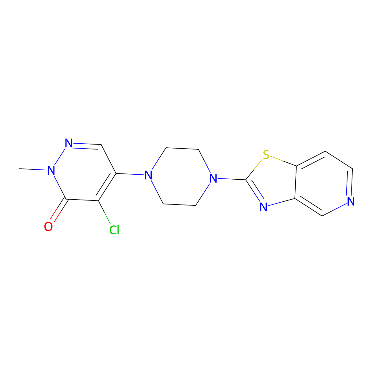 4-Chloro-2-methyl-5-(4-{[1,3]thiazolo[4,5-c]pyridin-2-yl}piperazin-1-yl)-2,3-dihydropyridazin-3-one molecular structure, CAS 3030825-56-7