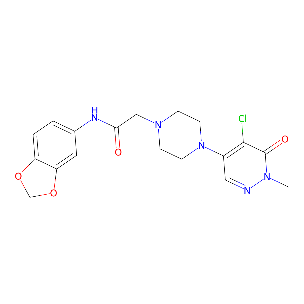 N-(2H-1,3-benzodioxol-5-yl)-2-[4-(5-chloro-1-methyl-6-oxo-1,6-dihydropyridazin-4-yl)piperazin-1-yl]acetamide molecular structure, CAS 3030825-72-7