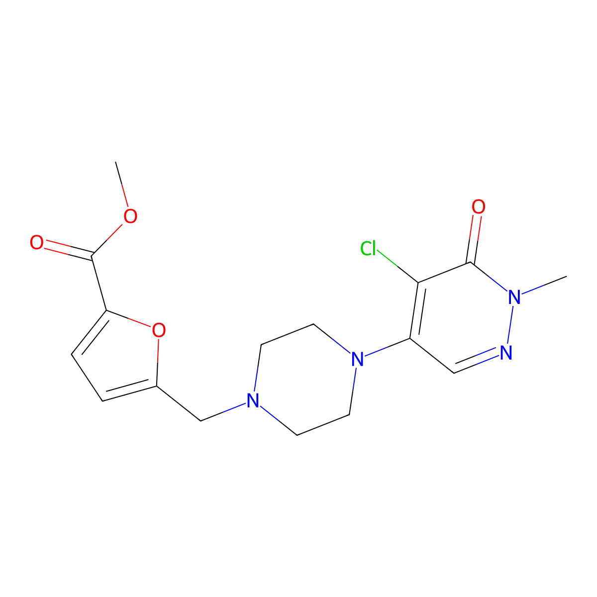 4-Chloro-5-{4-[5-(difluoromethyl)pyridin-2-yl]piperazin-1-yl}-2-methyl-2,3-dihydropyridazin-3-one molecular structure, CAS 3030825-78-3