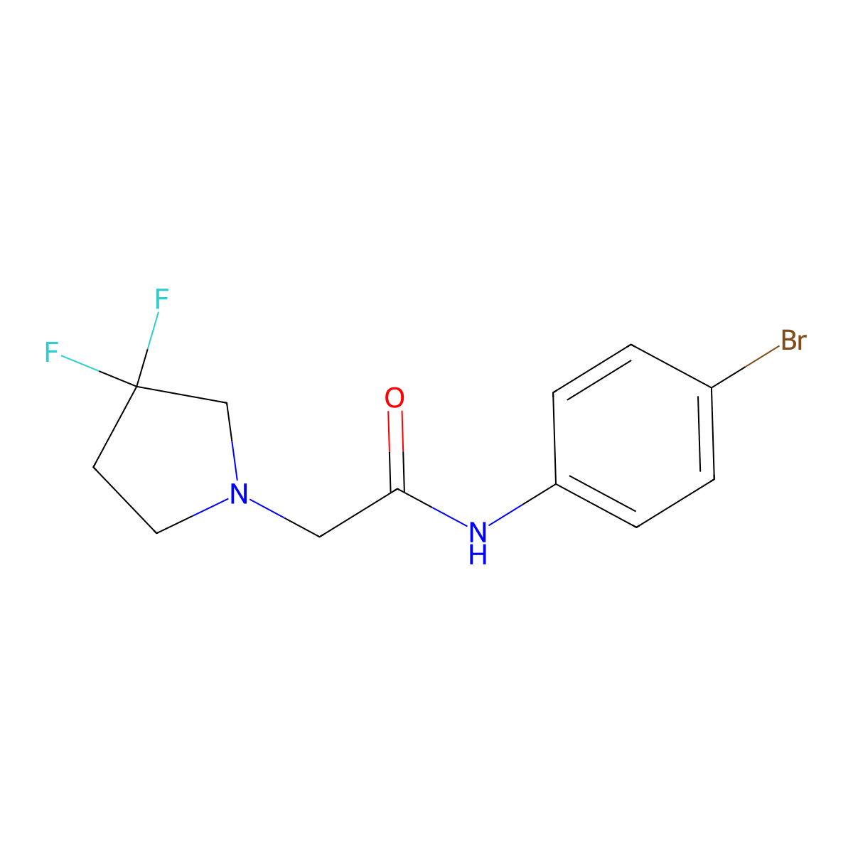 N-(4-Bromophenyl)-2-(3,3-difluoropyrrolidin-1-yl)acetamide molecular structure, CAS 3030825-95-4