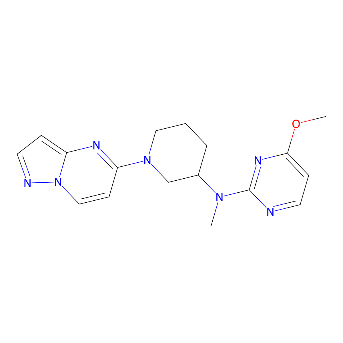 4-methoxy-N-methyl-N-(1-{pyrazolo[1,5-a]pyrimidin-5-yl}piperidin-3-yl)pyrimidin-2-amine molecular structure, CAS 3030826-04-8