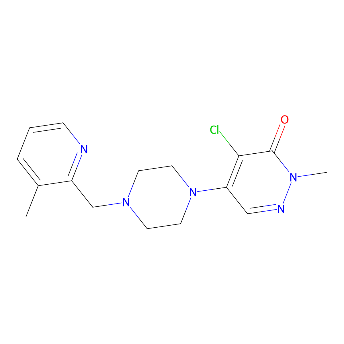 4-Chloro-2-methyl-5-{4-[(3-methylpyridin-2-yl)methyl]piperazin-1-yl}-2,3-dihydropyridazin-3-one molecular structure, CAS 3030826-06-0
