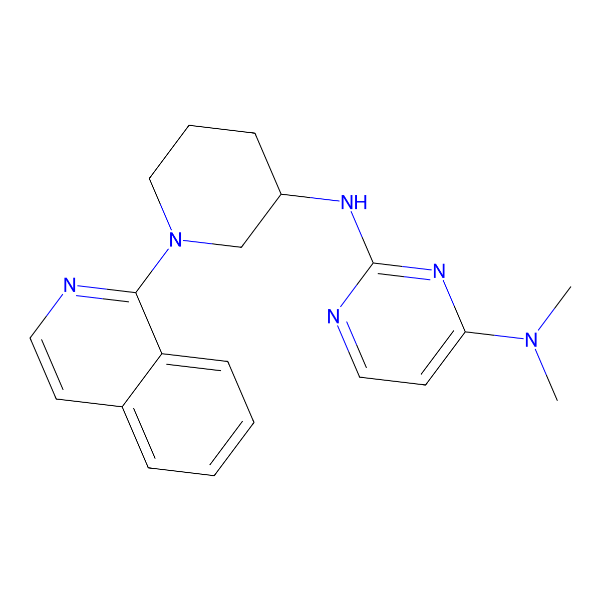 N2-[1-(isoquinolin-1-yl)piperidin-3-yl]-N4,N4-dimethylpyrimidine-2,4-diamine molecular structure, CAS 3030826-19-5