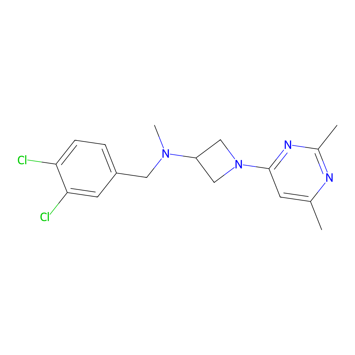 N-[(3,4-dichlorophenyl)methyl]-1-(2,6-dimethylpyrimidin-4-yl)-N-methylazetidin-3-amine molecular structure, CAS 3030826-26-4