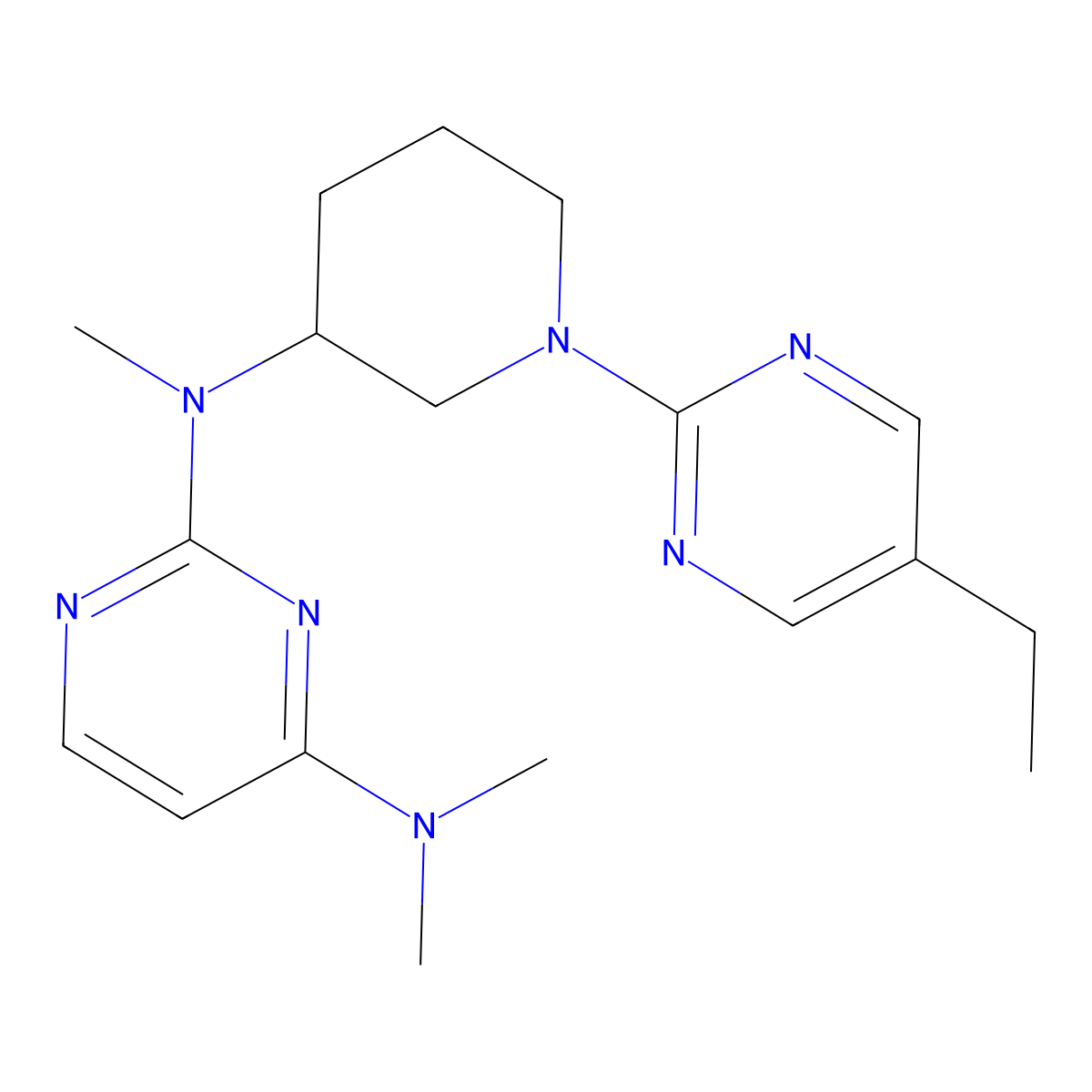 N2-[1-(5-ethylpyrimidin-2-yl)piperidin-3-yl]-N2,N4,N4-trimethylpyrimidine-2,4-diamine molecular structure, CAS 3030826-30-0