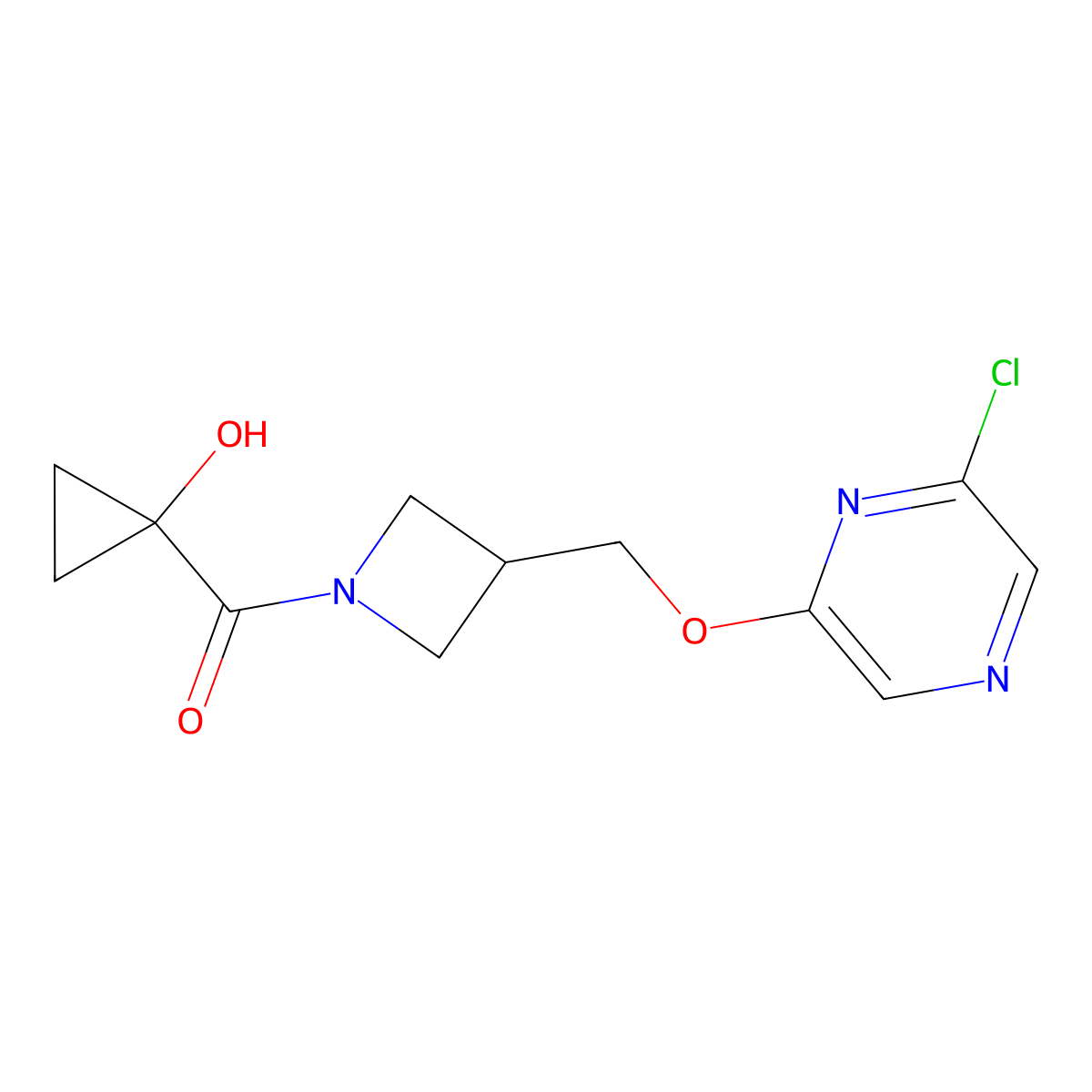 1-(3-{[(6-Chloropyrazin-2-yl)oxy]methyl}azetidine-1-carbonyl)cyclopropan-1-ol molecular structure, CAS 3030826-35-5