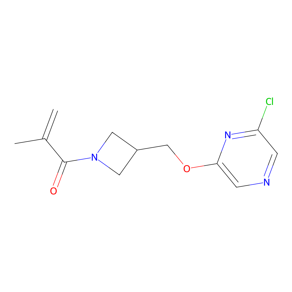 1-(3-{[(6-Chloropyrazin-2-yl)oxy]methyl}azetidin-1-yl)-2-methylprop-2-en-1-one molecular structure, CAS 3030826-50-4