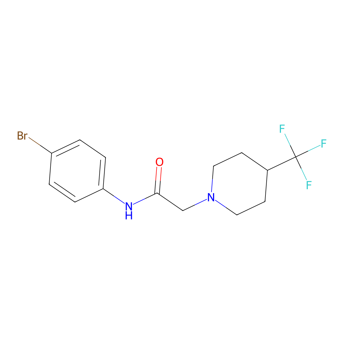 N-(4-Bromophenyl)-2-(4-(trifluoromethyl)piperidin-1-yl)acetamide molecular structure, CAS 3030826-54-8