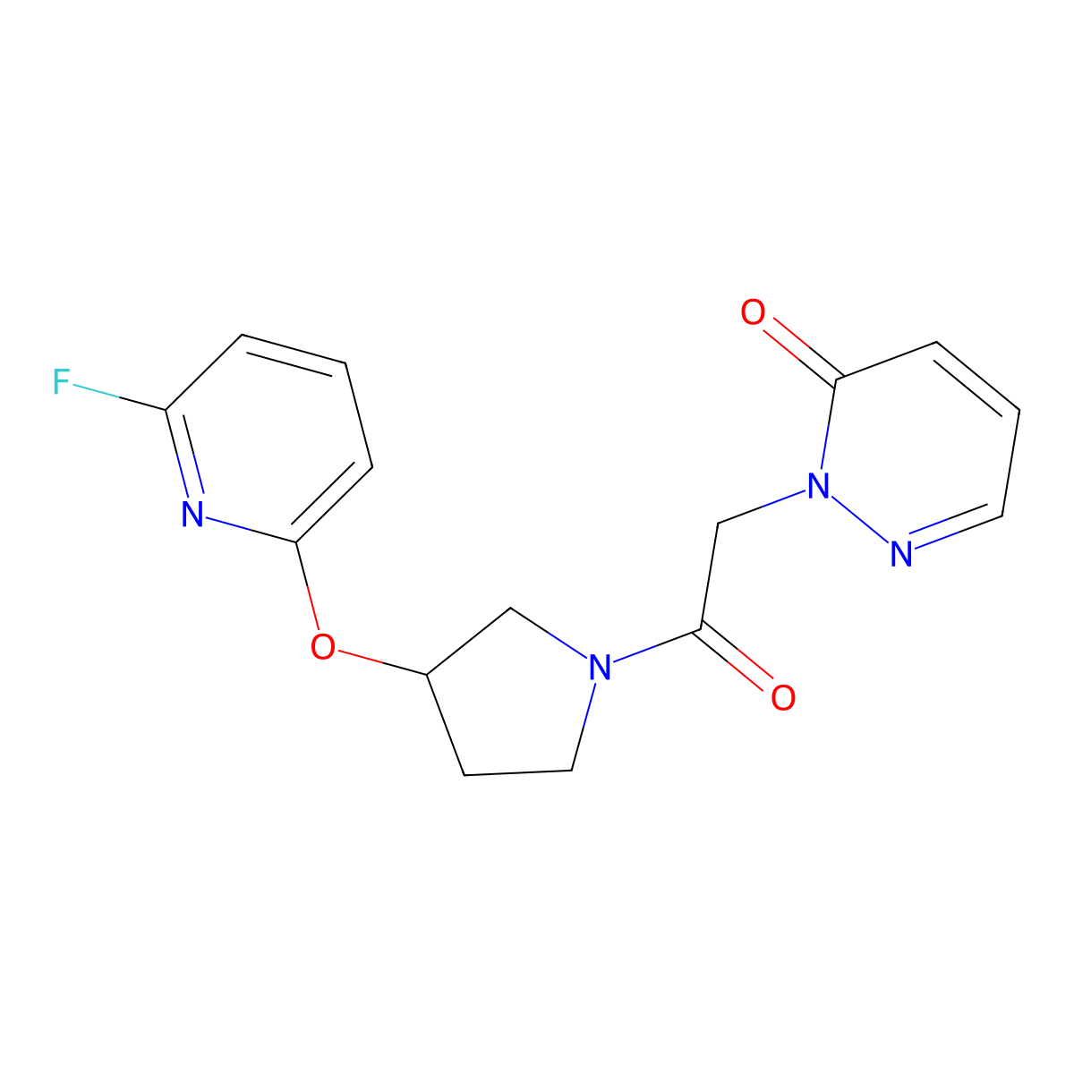 2-(2-{3-[(6-Fluoropyridin-2-yl)oxy]pyrrolidin-1-yl}-2-oxoethyl)-2,3-dihydropyridazin-3-one molecular structure, CAS 3030826-59-3