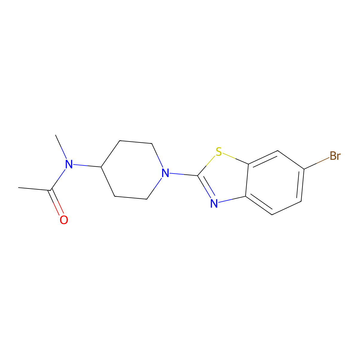 N-[1-(6-bromo-1,3-benzothiazol-2-yl)piperidin-4-yl]-N-methylacetamide molecular structure, CAS 3030827-08-5