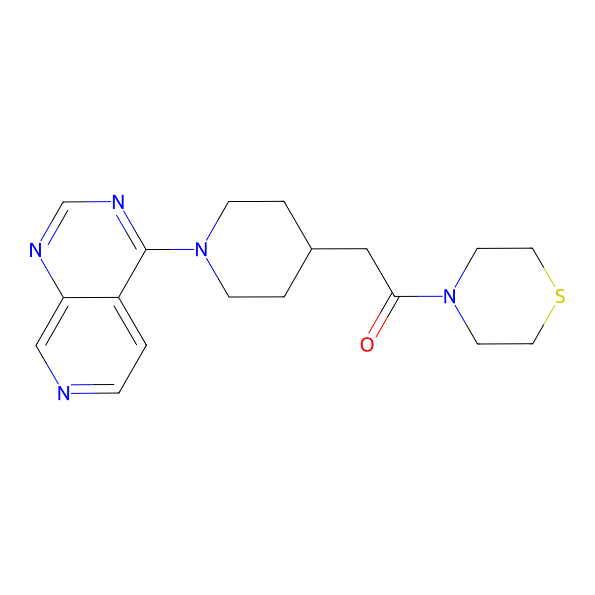 2-[1-(5-Tert-butyl-1,3,4-thiadiazol-2-yl)piperidin-4-yl]-1-(thiomorpholin-4-yl)ethan-1-one molecular structure, CAS 3030827-12-1