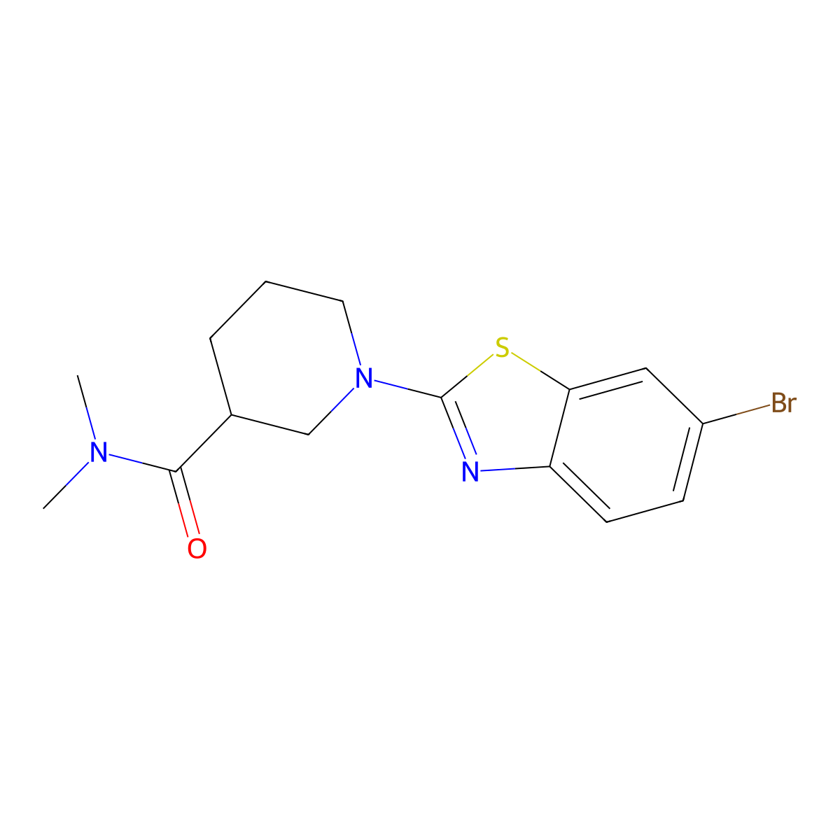 1-(6-bromo-1,3-benzothiazol-2-yl)-N,N-dimethylpiperidine-3-carboxamide molecular structure, CAS 3030827-16-5