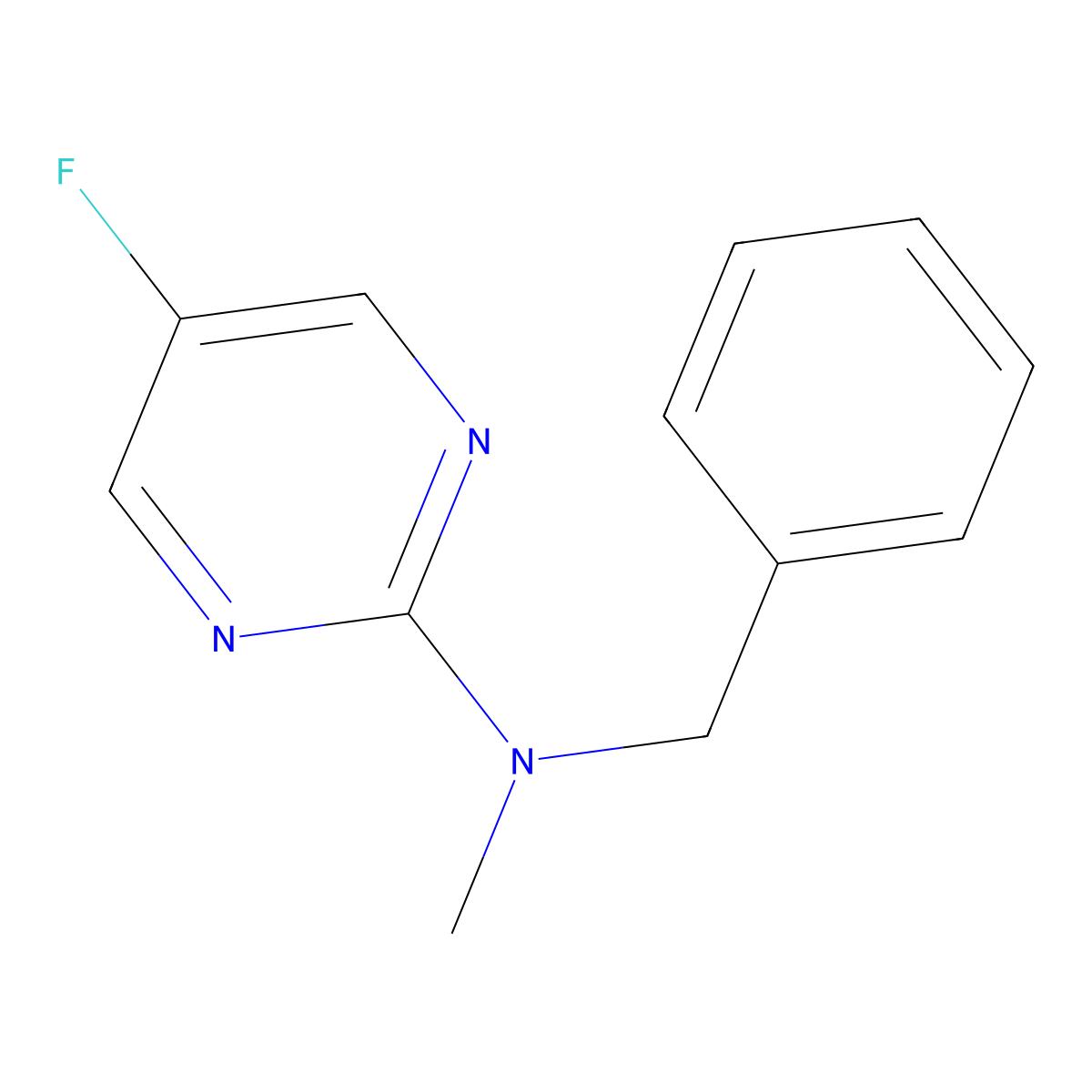 N-benzyl-5-fluoro-N-methylpyrimidin-2-amine molecular structure, CAS 3030827-35-8
