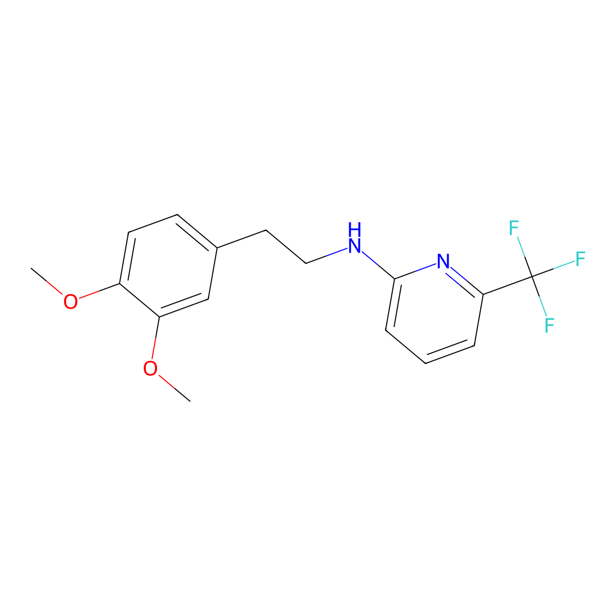 N-[2-(3,4-dimethoxyphenyl)ethyl]-6-(trifluoromethyl)pyridin-2-amine molecular structure, CAS 3030827-42-7