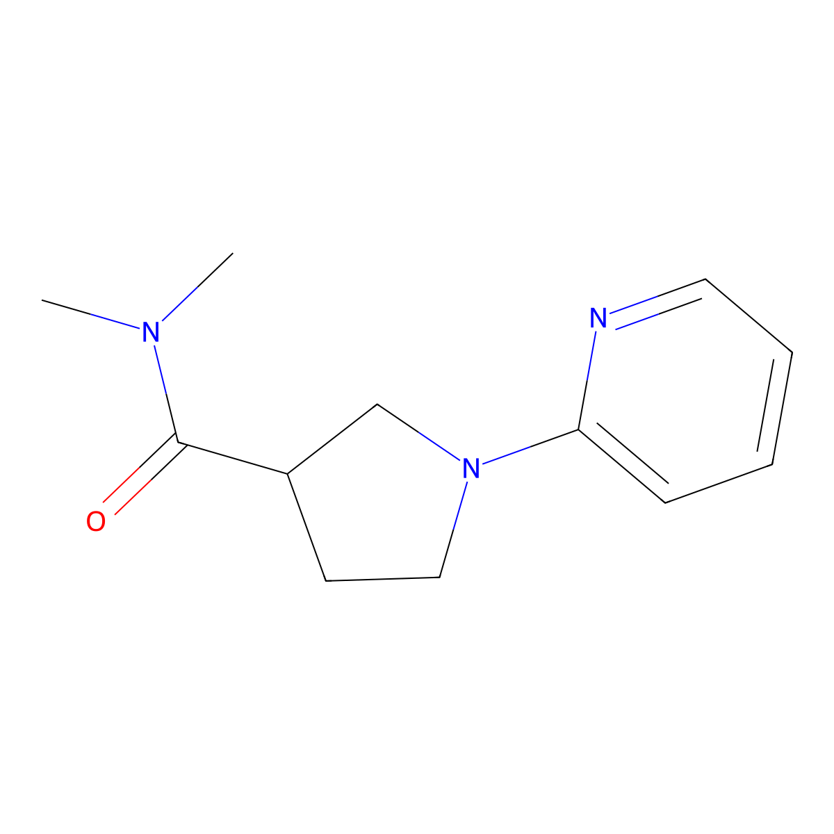 N,N-dimethyl-1-(pyridin-2-yl)pyrrolidine-3-carboxamide molecular structure, CAS 3030827-59-6