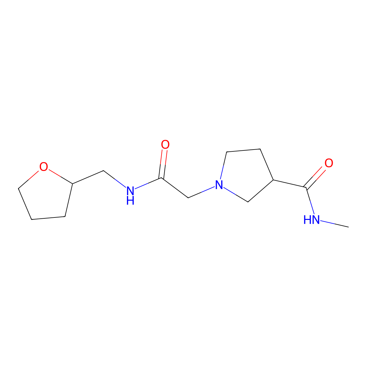N-methyl-1-({[(oxolan-2-yl)methyl]carbamoyl}methyl)pyrrolidine-3-carboxamide molecular structure, CAS 3030827-66-5