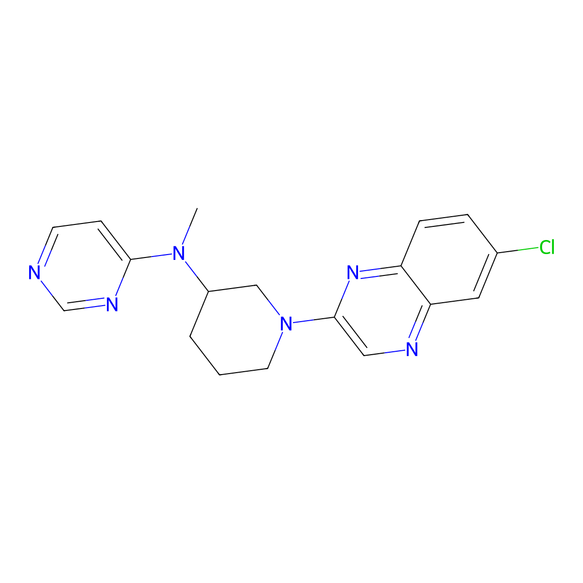 N-[1-(6-chloroquinoxalin-2-yl)piperidin-3-yl]-N-methylpyrimidin-4-amine molecular structure, CAS 3030828-08-8