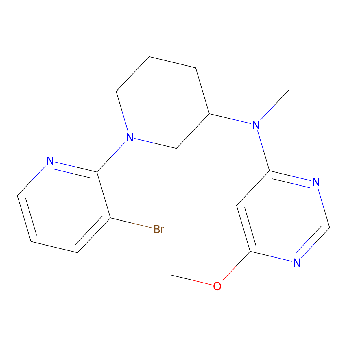 N-[1-(3-bromopyridin-2-yl)piperidin-3-yl]-6-methoxy-N-methylpyrimidin-4-amine molecular structure, CAS 3030828-19-1