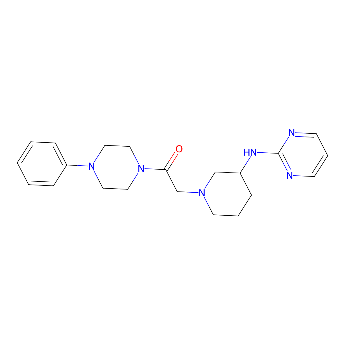 1-(4-Phenylpiperazin-1-yl)-2-{3-[(pyrimidin-2-yl)amino]piperidin-1-yl}ethan-1-one molecular structure, CAS 3030828-90-8